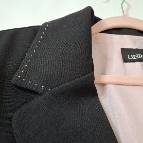 Vintage Size 16 Womens Black Cropped Blazer Lined Office Smart - Picture 4 of 7